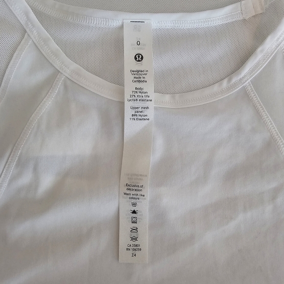 Lululemon Sculpt Tank Size 0 White Mesh Back NWT - Picture 6 of 11